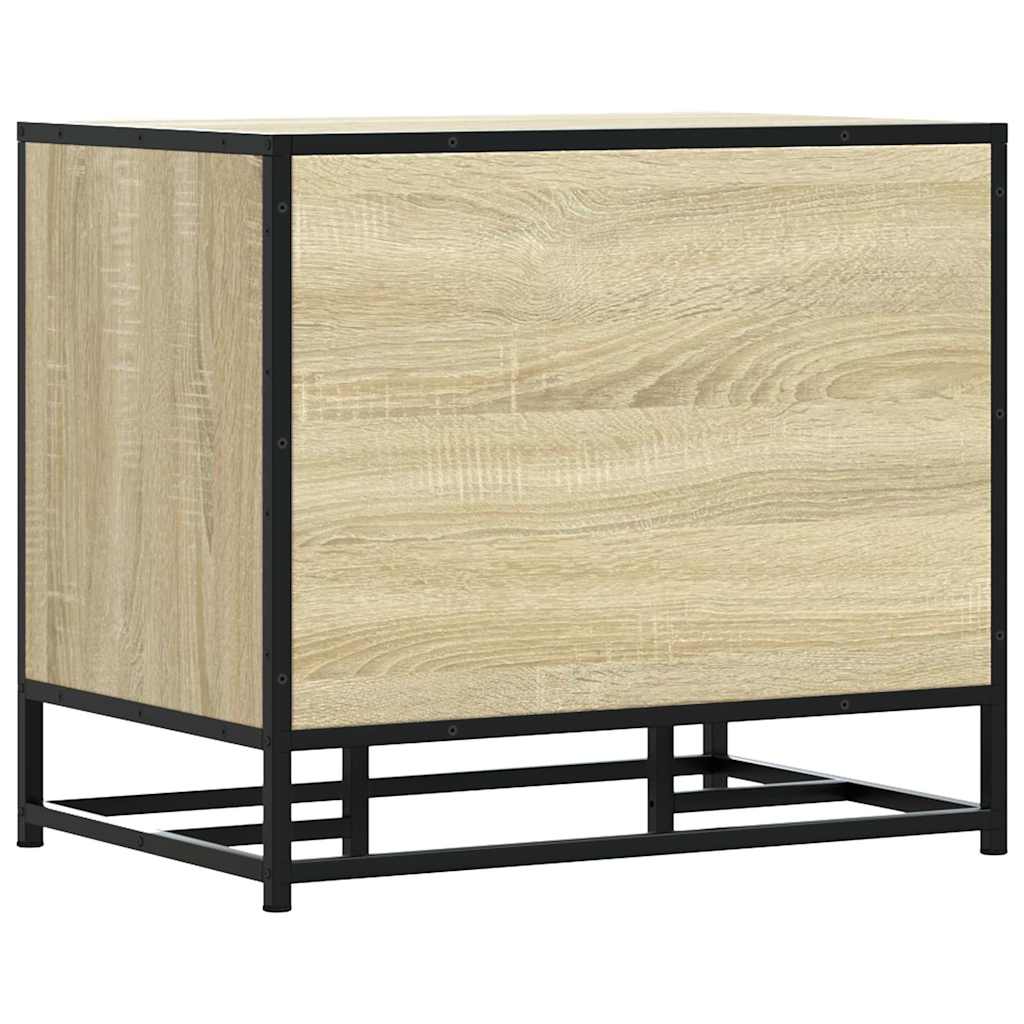 skobænk 60x40x53,5 cm konstrueret træ og metal sonoma-eg