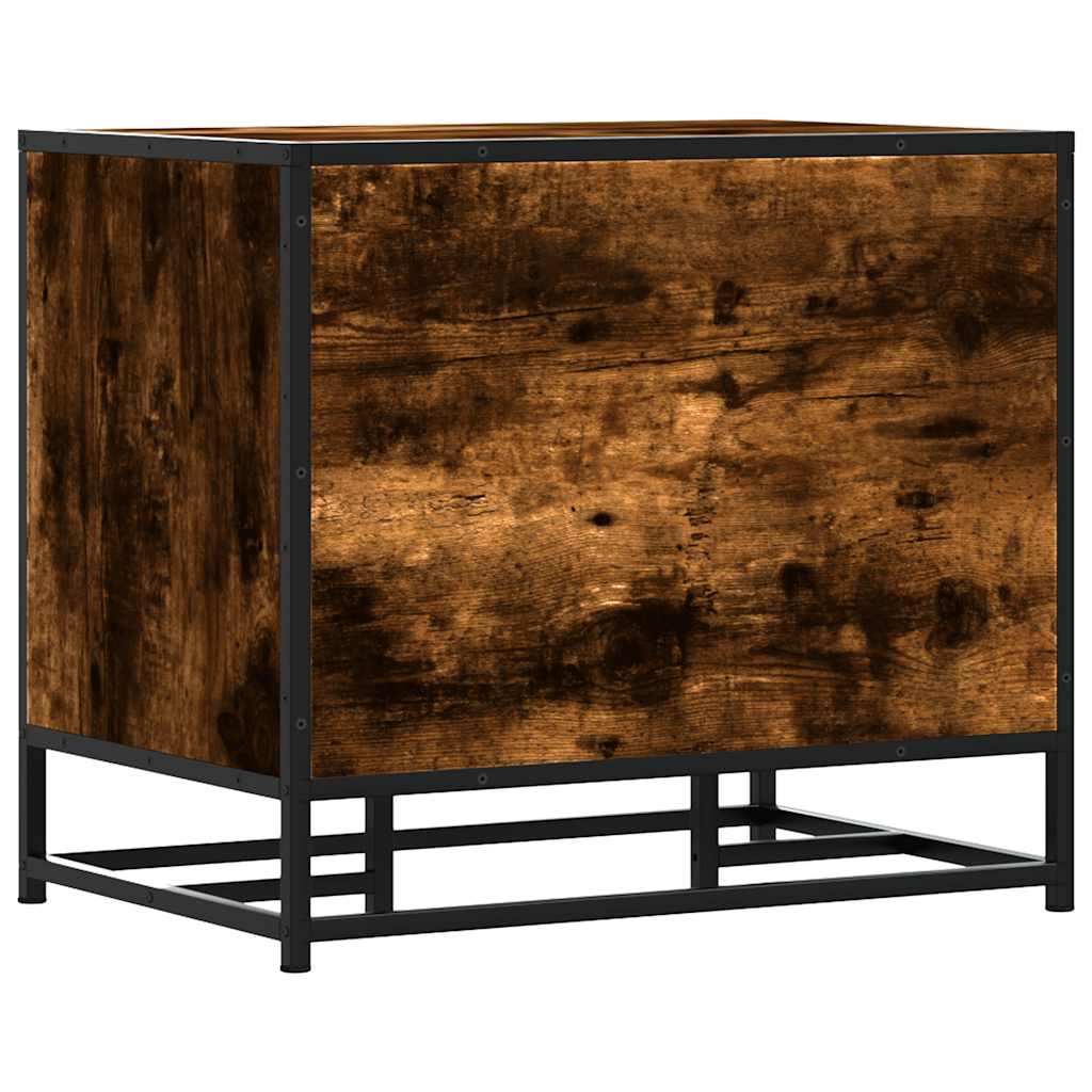 skobænk 60x40x53,5 cm konstrueret træ metal røget egetræsfarve