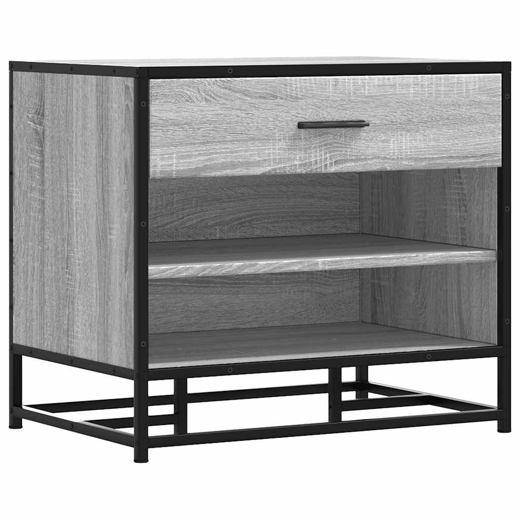 skobænk 60x40x53,5 cm konstrueret træ og metal grå sonoma-eg