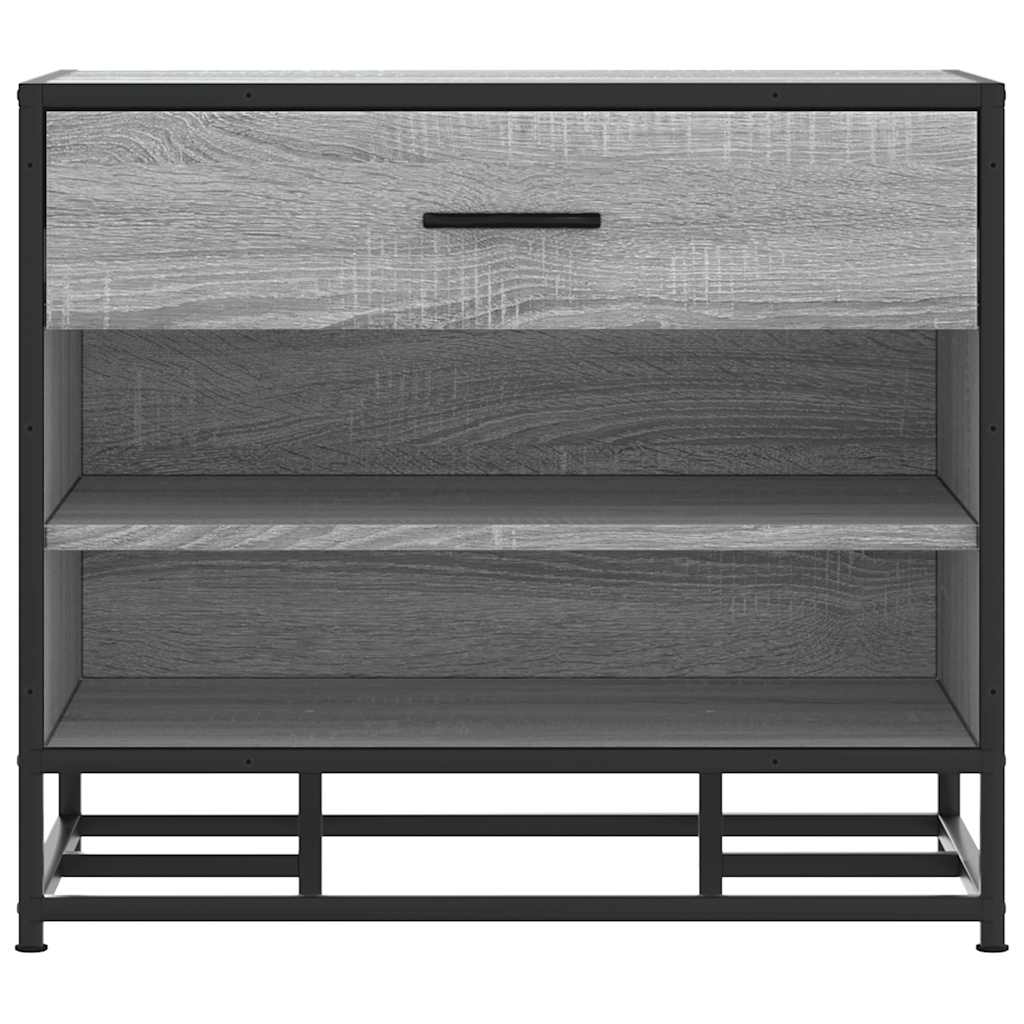 skobænk 60x40x53,5 cm konstrueret træ og metal grå sonoma-eg