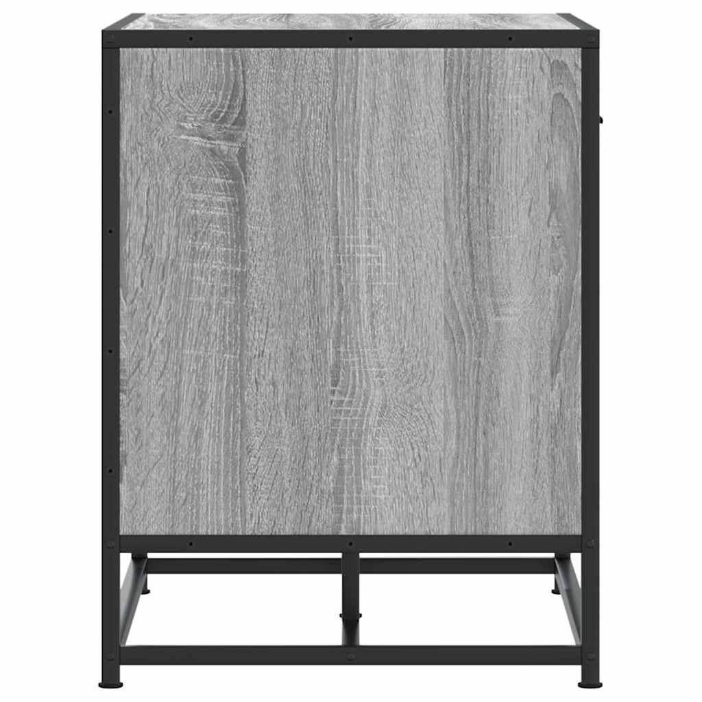skobænk 60x40x53,5 cm konstrueret træ og metal grå sonoma-eg