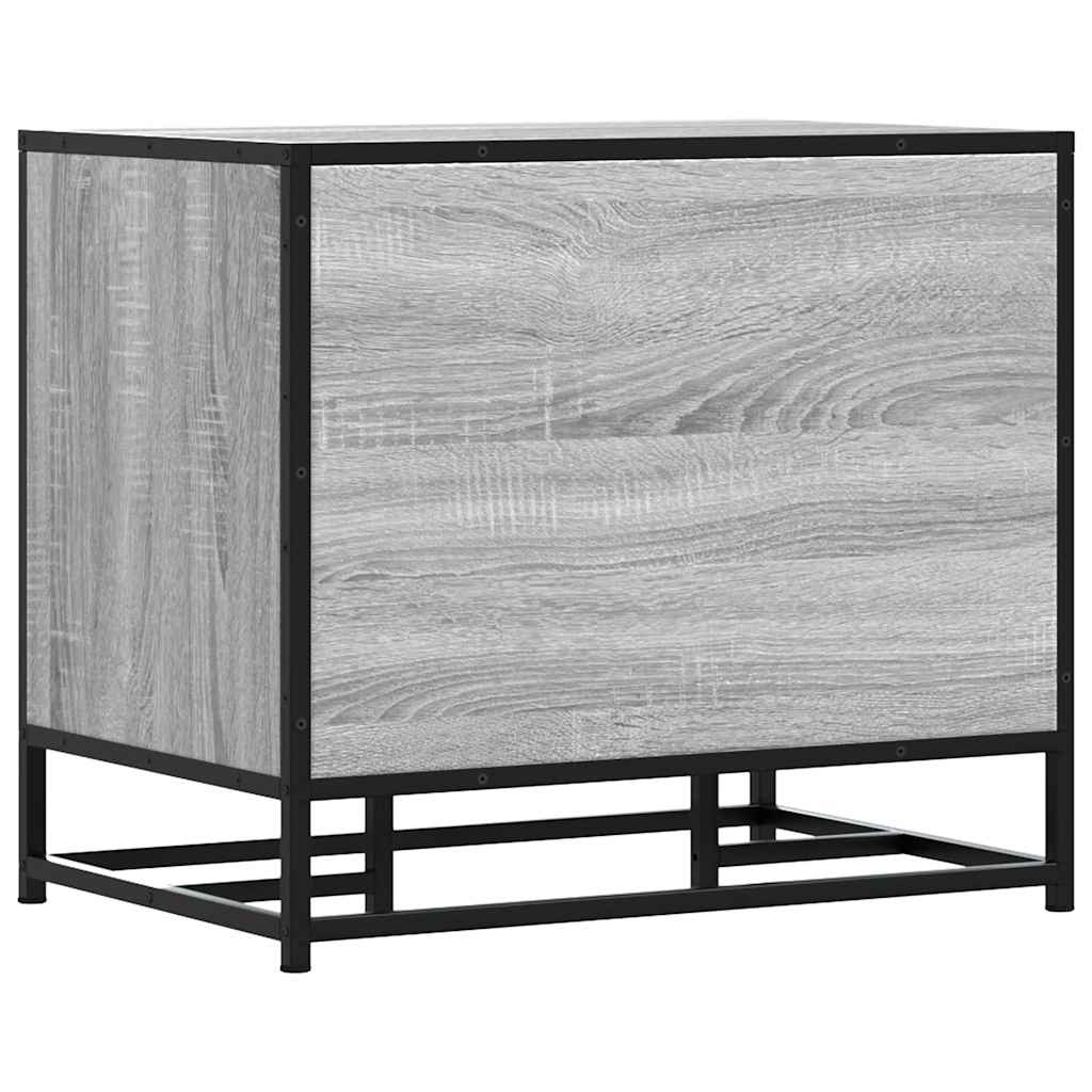 skobænk 60x40x53,5 cm konstrueret træ og metal grå sonoma-eg