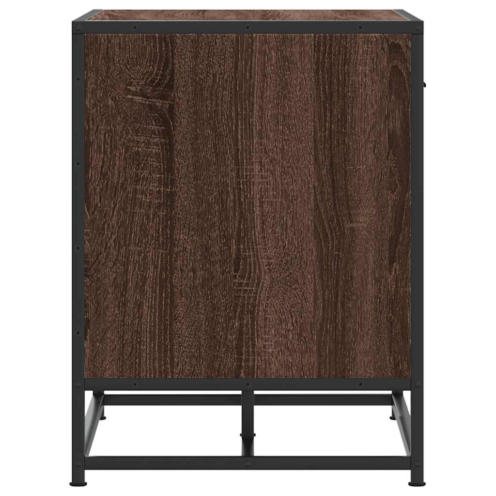 skobænk 60x40x53,5 cm konstrueret træ metal brun egetræsfarve