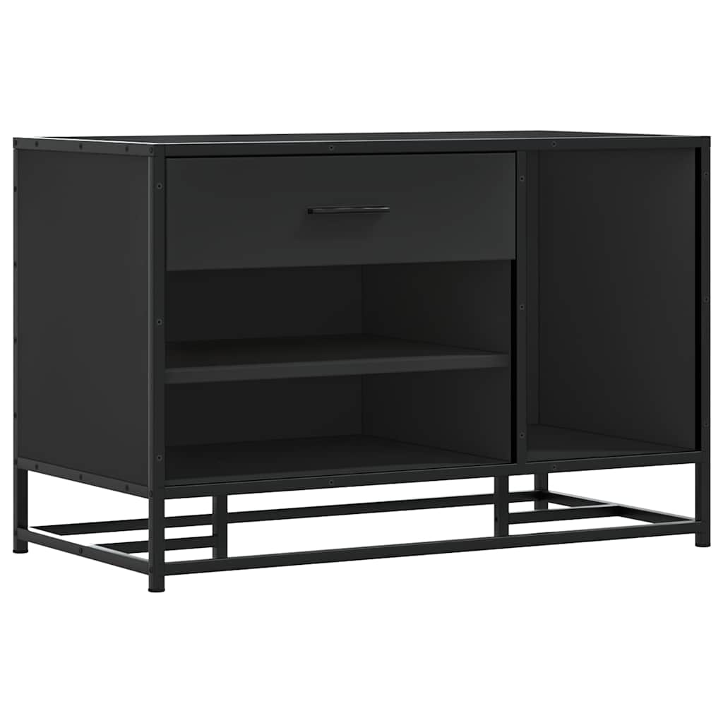 skobænk 80x40x53,5 cm konstrueret træ og metal sort