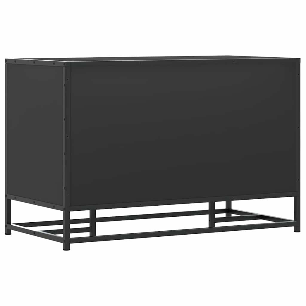 skobænk 80x40x53,5 cm konstrueret træ og metal sort