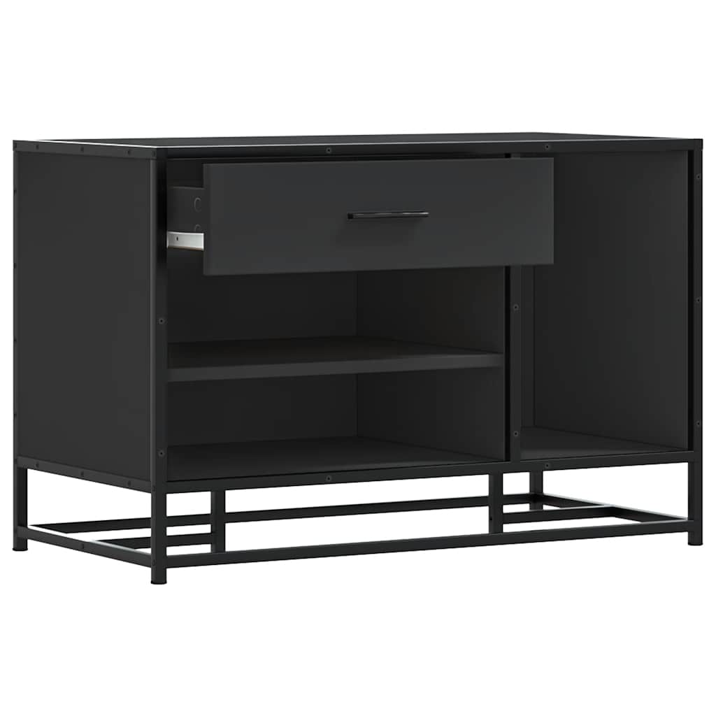 skobænk 80x40x53,5 cm konstrueret træ og metal sort