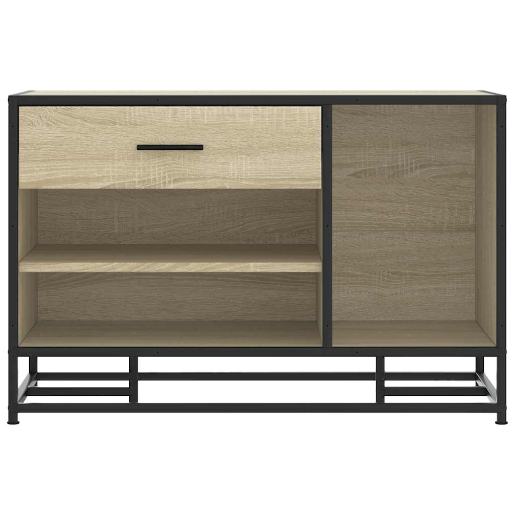 skobænk 80x40x53,5 cm konstrueret træ og metal sonoma-eg