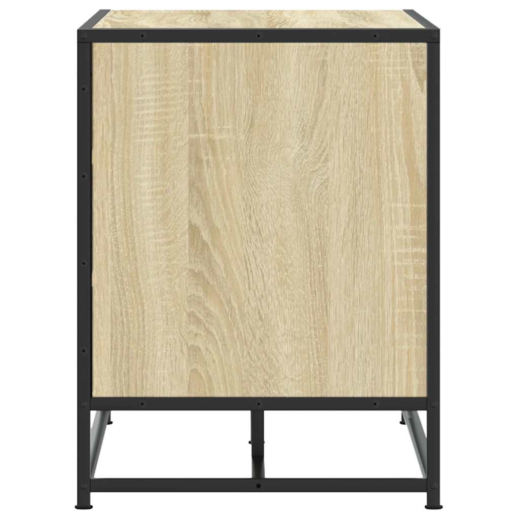 skobænk 80x40x53,5 cm konstrueret træ og metal sonoma-eg