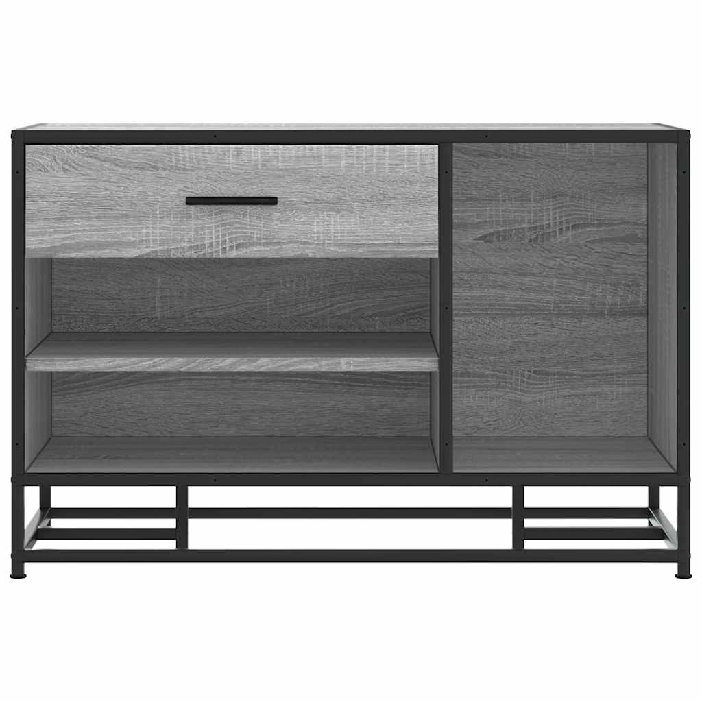 skobænk 80x40x53,5 cm konstrueret træ og metal grå sonoma-eg