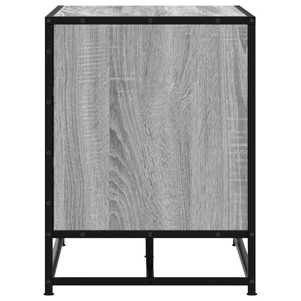 skobænk 80x40x53,5 cm konstrueret træ og metal grå sonoma-eg