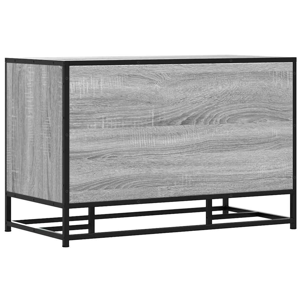 skobænk 80x40x53,5 cm konstrueret træ og metal grå sonoma-eg