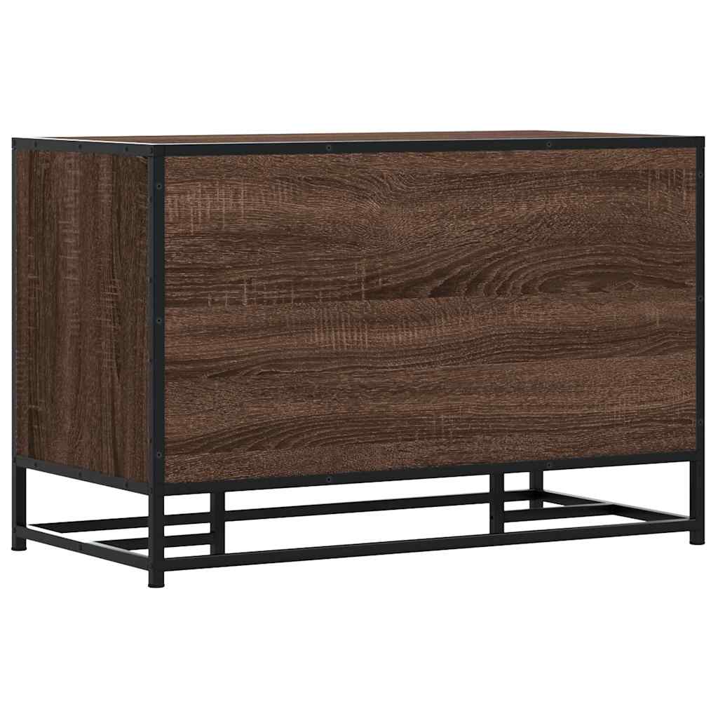 skobænk 80x40x53,5 cm konstrueret træ metal brun egetræsfarve
