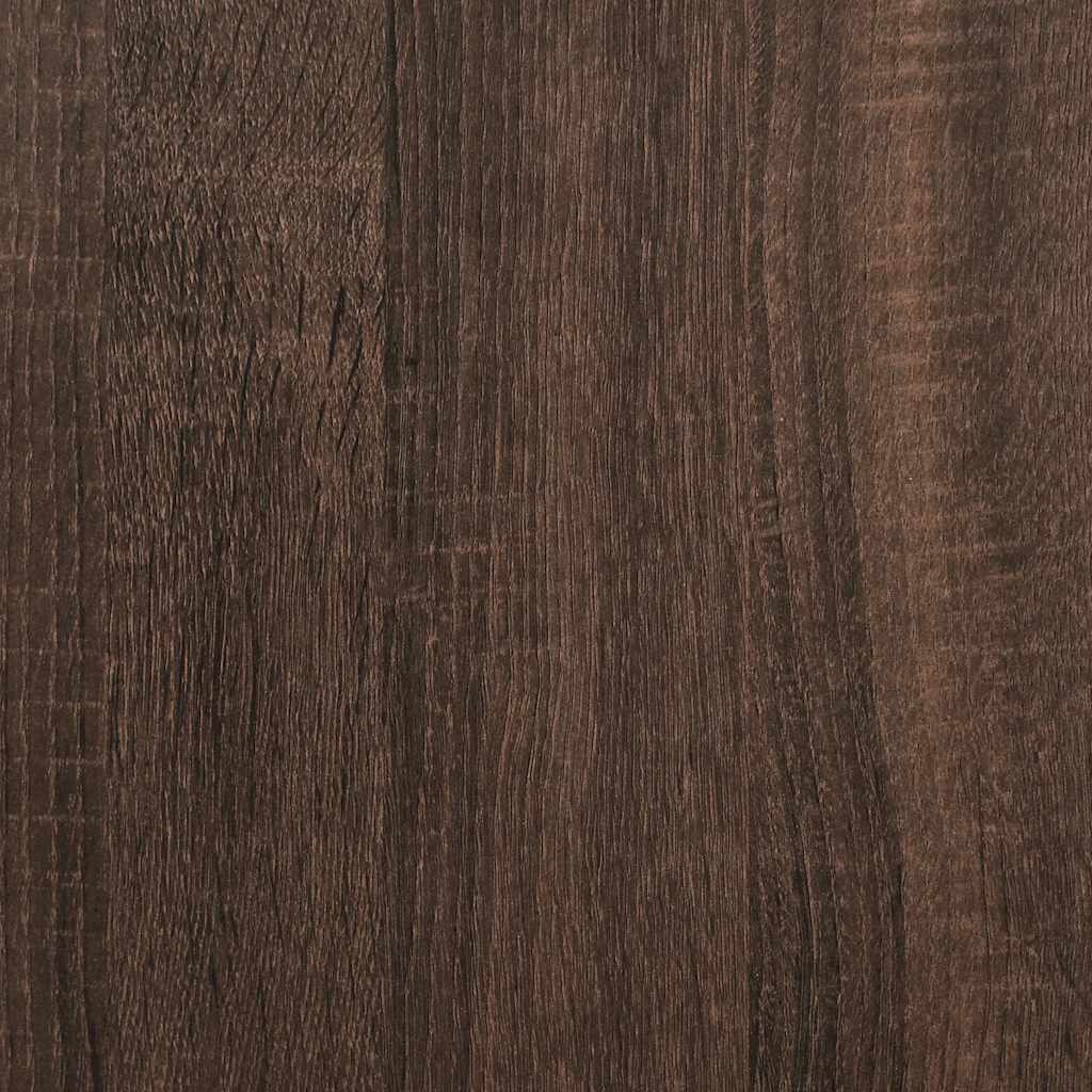 skobænk 80x40x53,5 cm konstrueret træ metal brun egetræsfarve