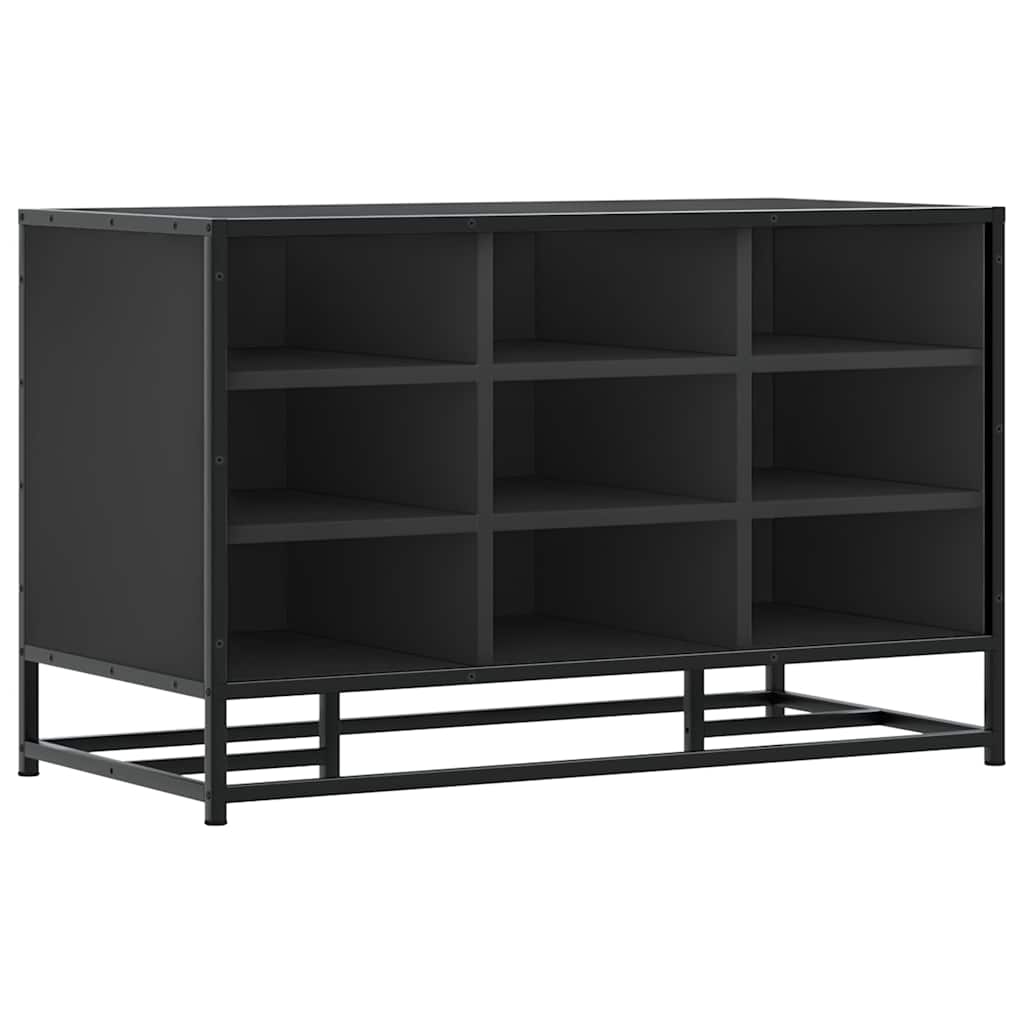 skobænk 84x40x53,5 cm konstrueret træ og metal sort