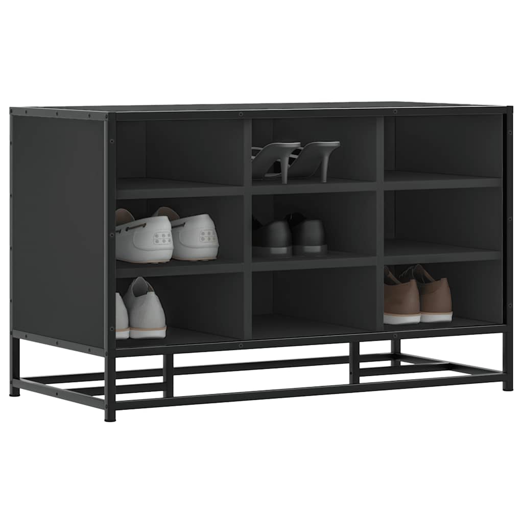 skobænk 84x40x53,5 cm konstrueret træ og metal sort