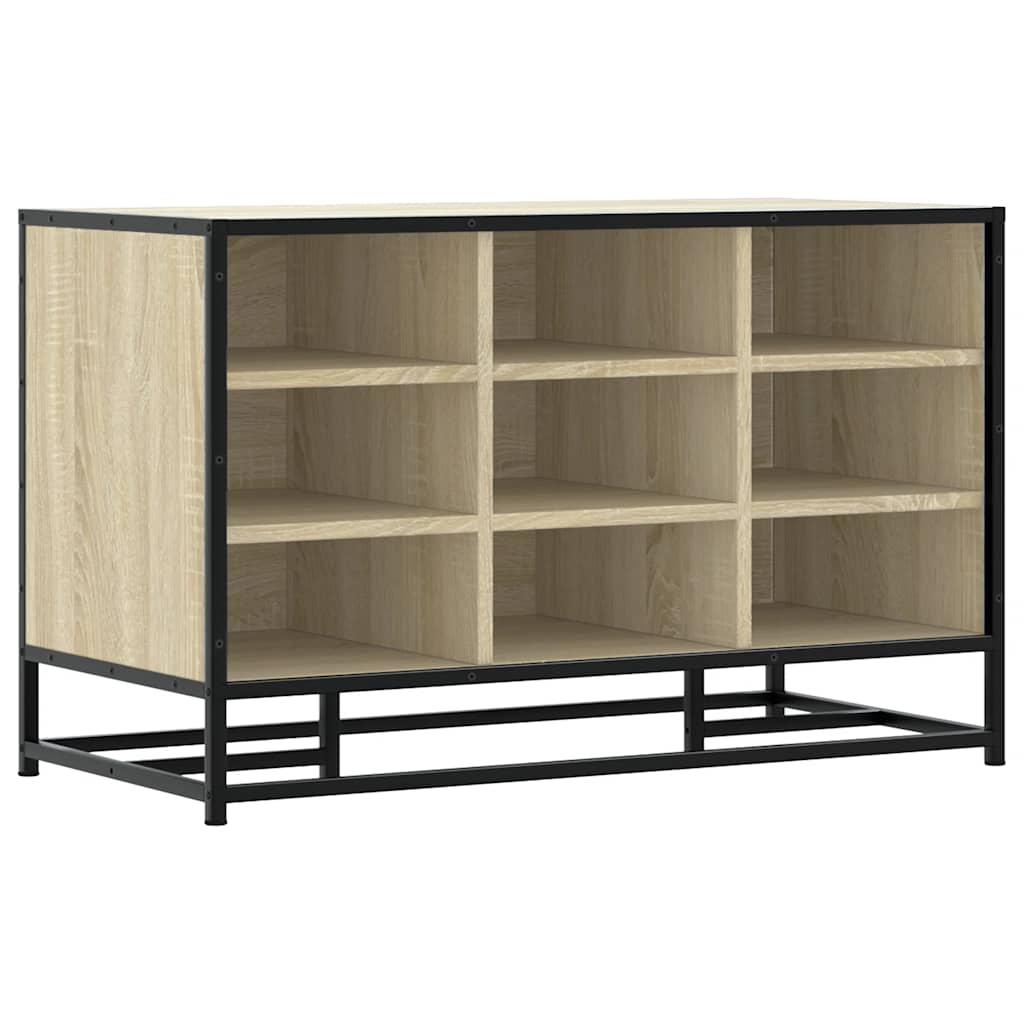 skobænk 84x40x53,5 cm konstrueret træ og metal sonoma-eg