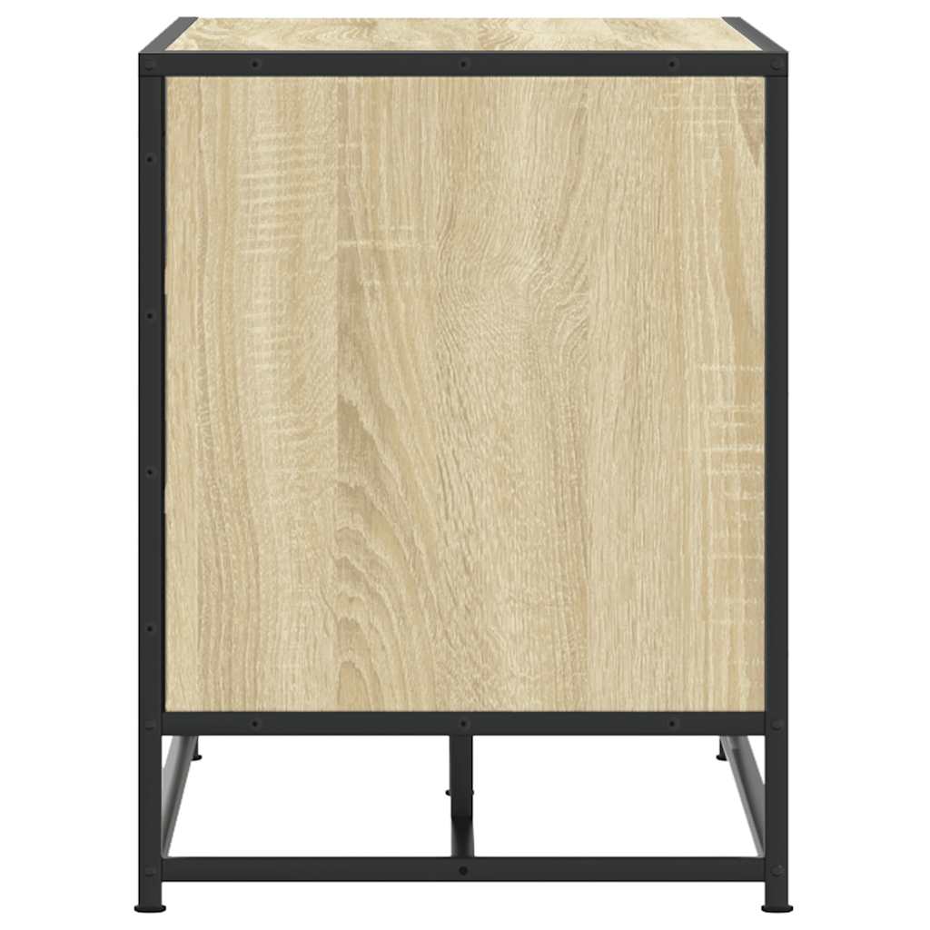 skobænk 84x40x53,5 cm konstrueret træ og metal sonoma-eg