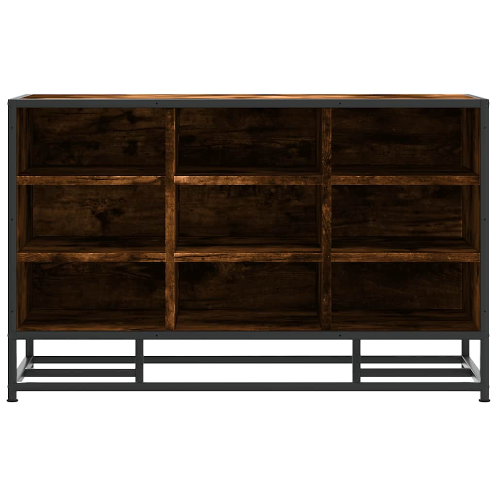 skobænk 84x40x53,5 cm konstrueret træ metal røget egetræsfarve