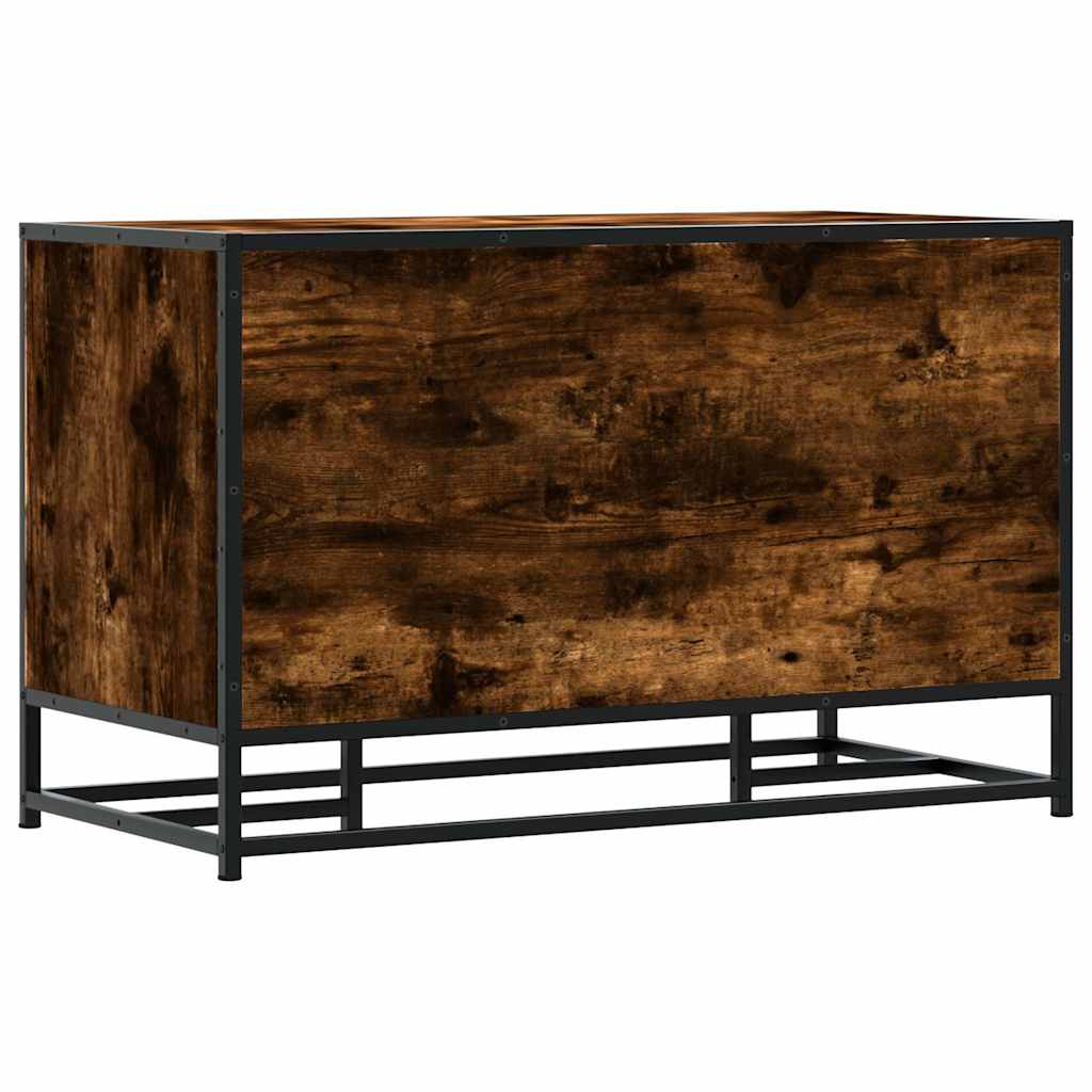 skobænk 84x40x53,5 cm konstrueret træ metal røget egetræsfarve