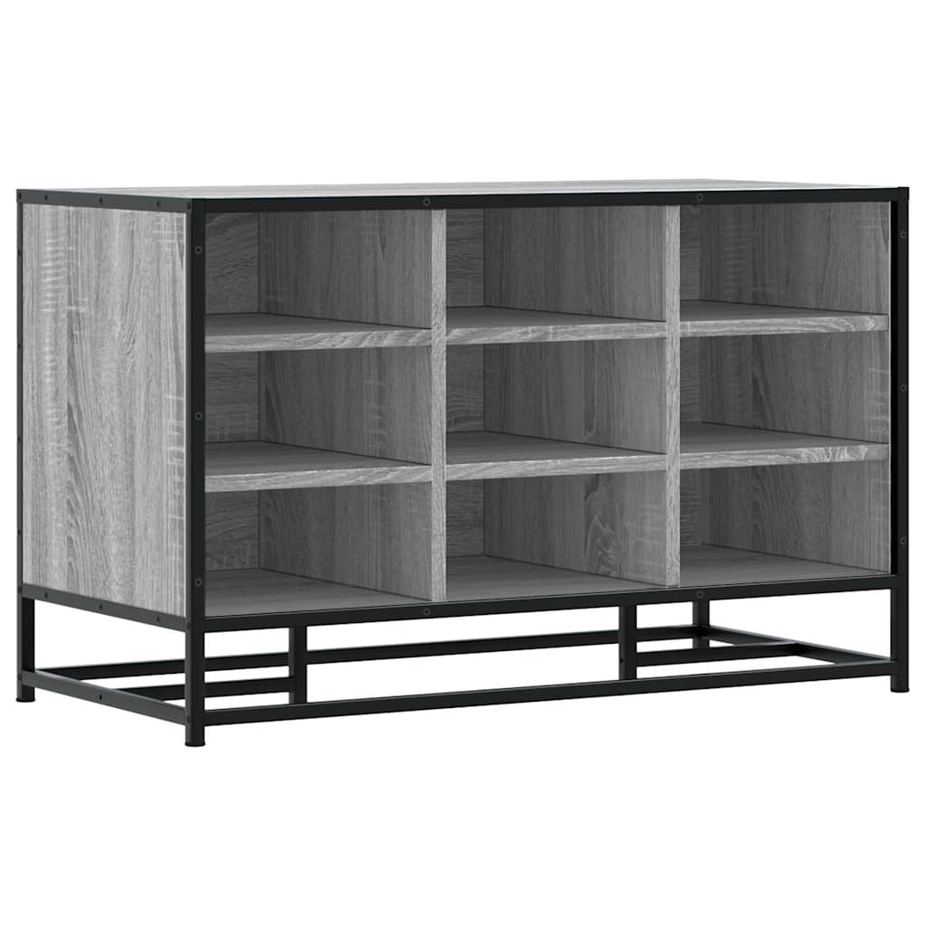 skobænk 84x40x53,5 cm konstrueret træ og metal grå sonoma-eg