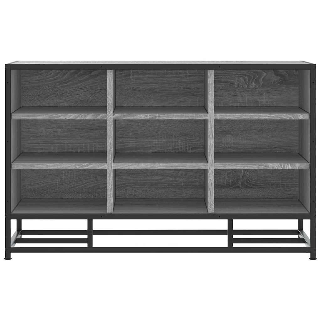 skobænk 84x40x53,5 cm konstrueret træ og metal grå sonoma-eg
