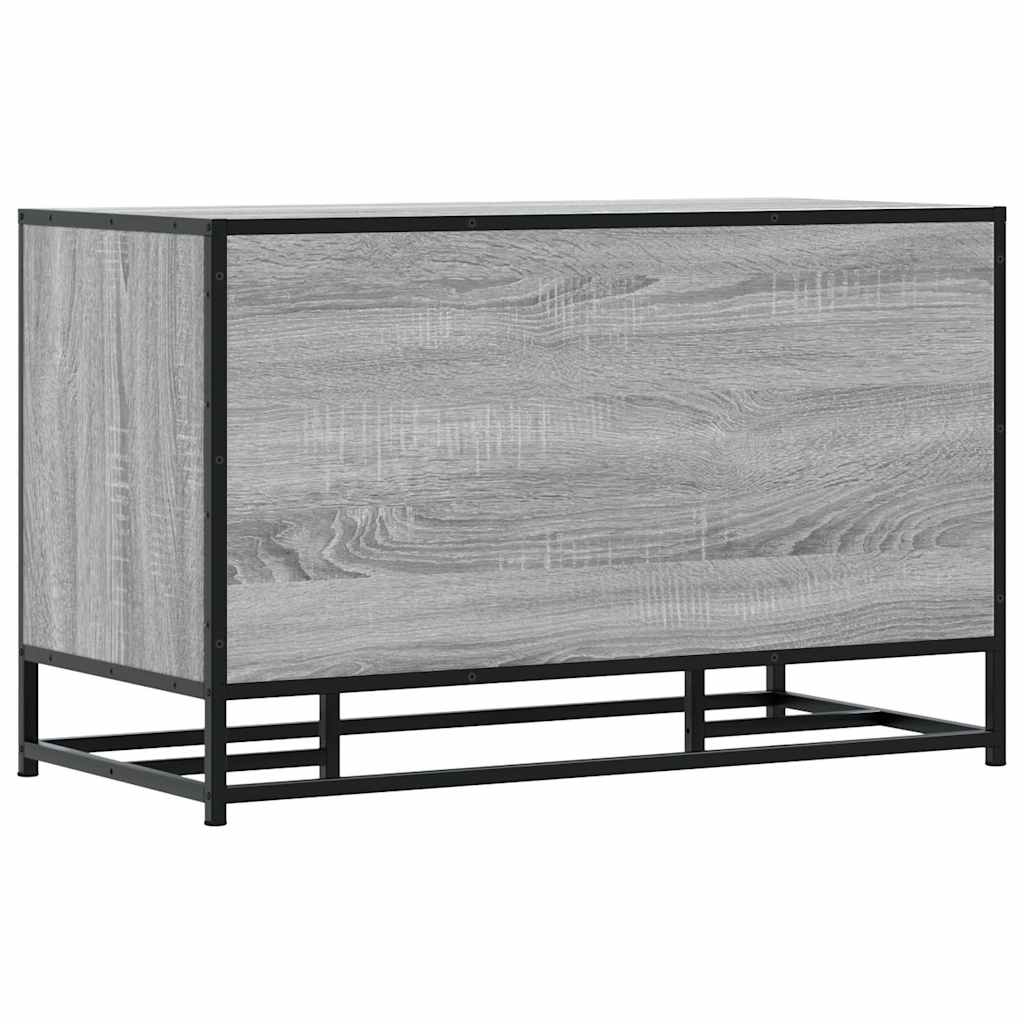 skobænk 84x40x53,5 cm konstrueret træ og metal grå sonoma-eg