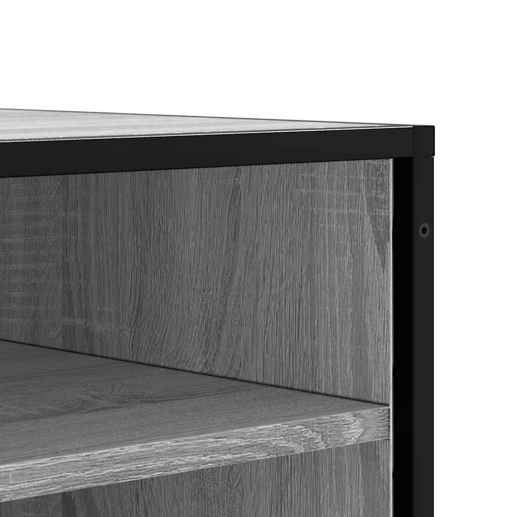 skobænk 84x40x53,5 cm konstrueret træ og metal grå sonoma-eg