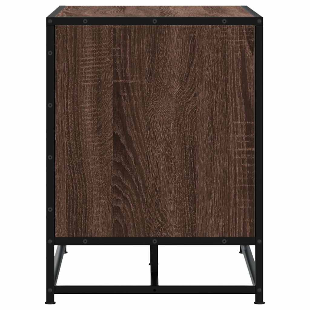 skobænk 84x40x53,5 cm konstrueret træ metal brun egetræsfarve