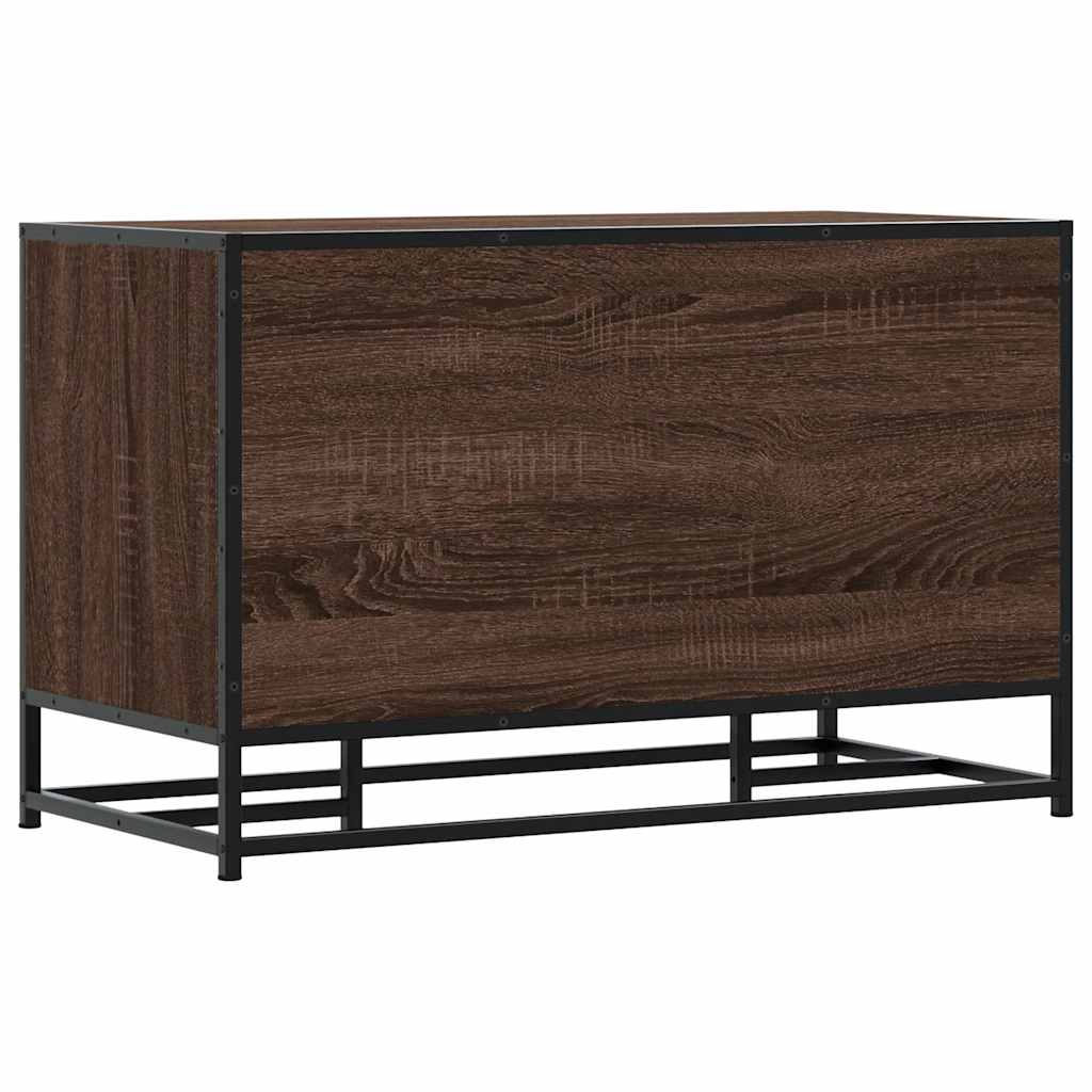 skobænk 84x40x53,5 cm konstrueret træ metal brun egetræsfarve