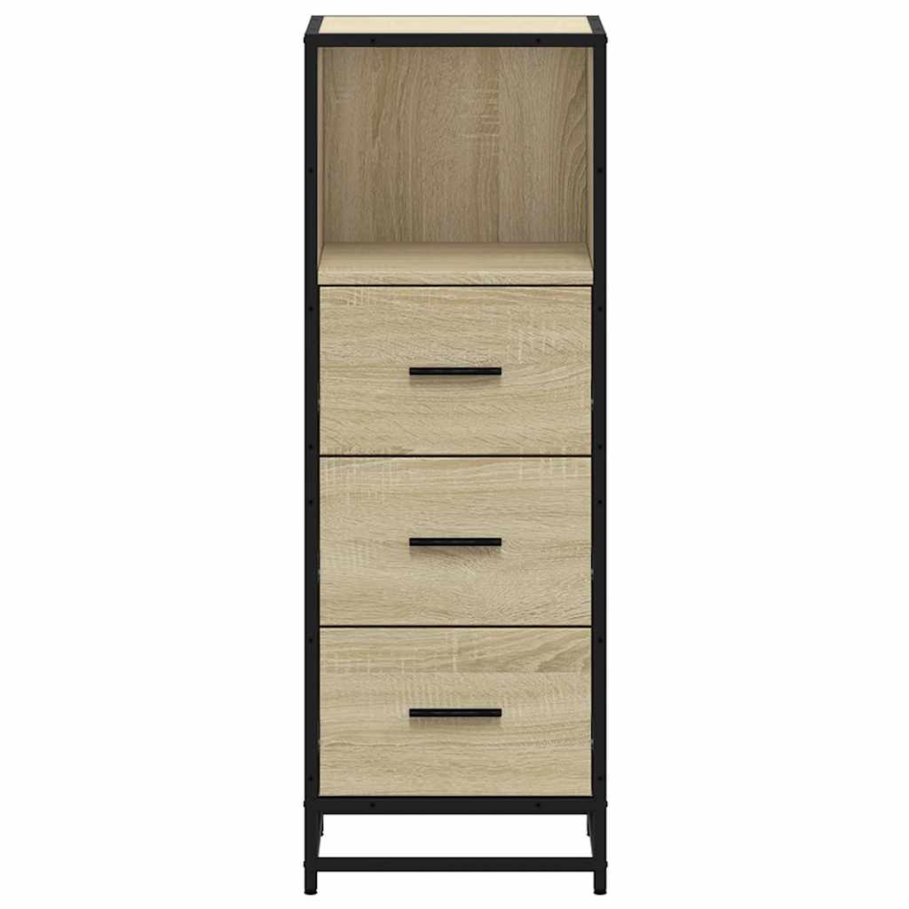 badeværelsesskab 35x37,5x100 cm konstrueret træ sonoma-eg