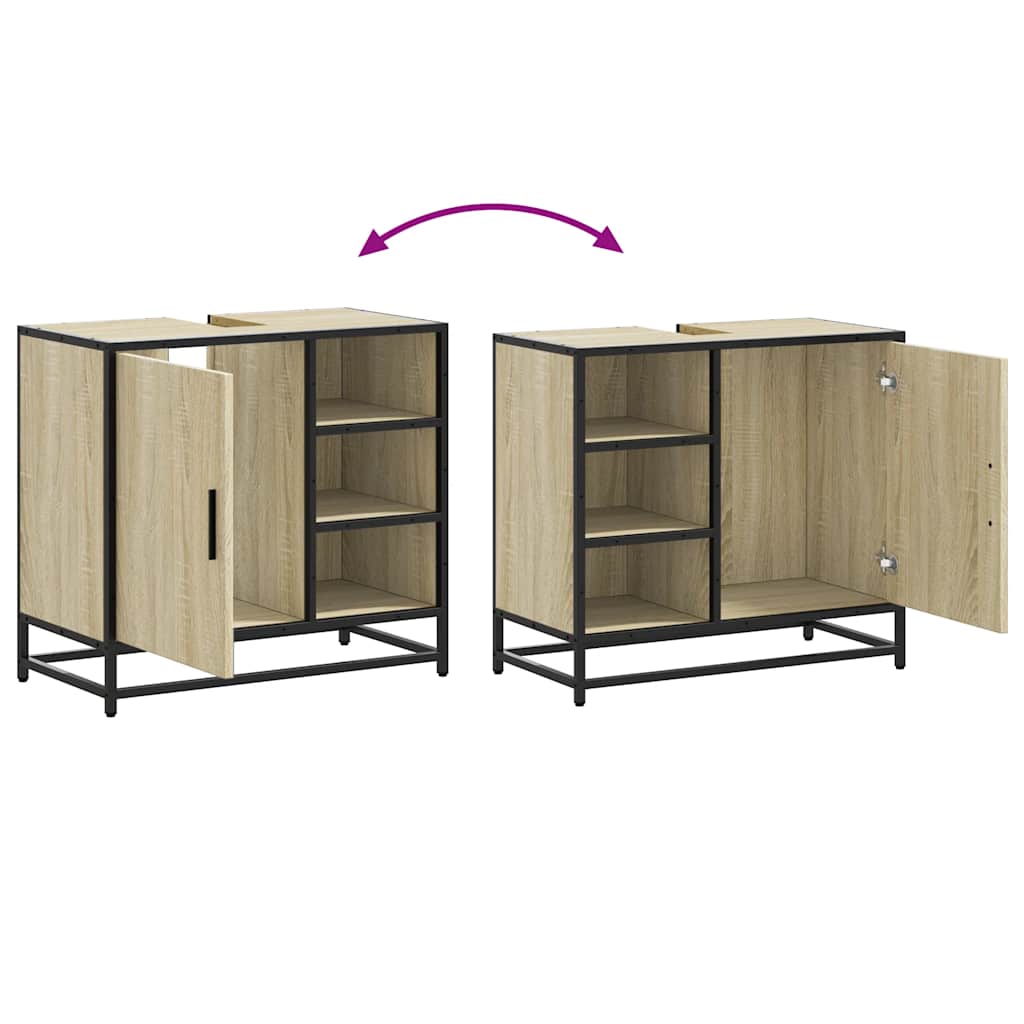 badeværelsesvaskeskab Sonoma eg 65x33x60 cm konstrueret træ