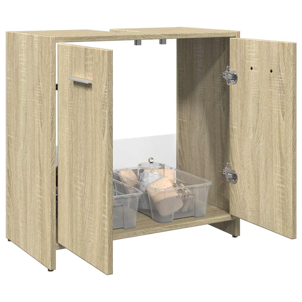 underskab til håndvask 60x33x60 cm konstrueret træ sonoma-eg