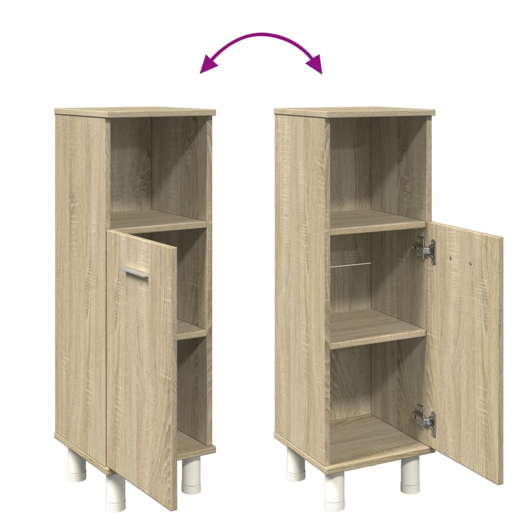 badeværelsesskab 30,5x30x95 cm konstrueret træ sonoma-eg