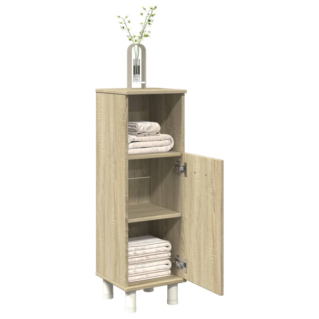 badeværelsesskab 30,5x30x95 cm konstrueret træ sonoma-eg
