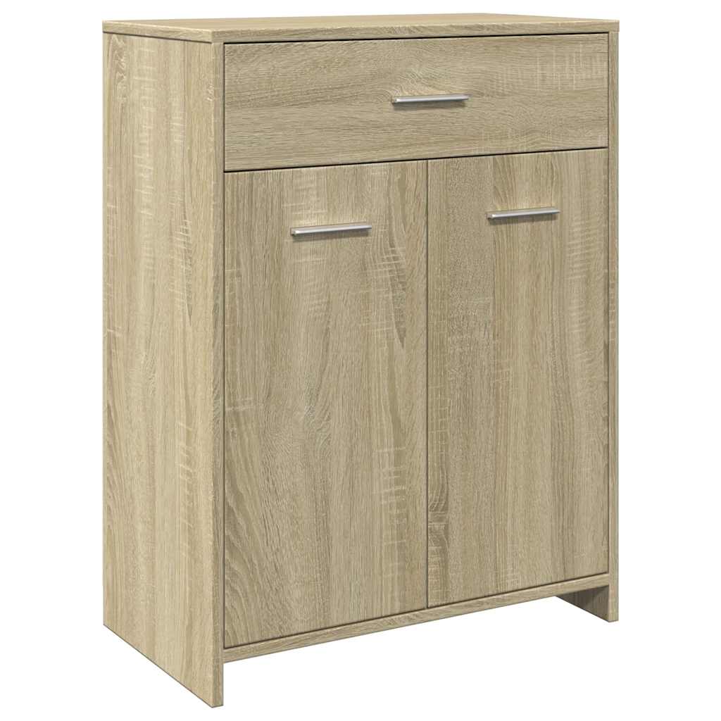 badeværelsesskab 60x33x80 cm konstrueret træ sonoma-eg