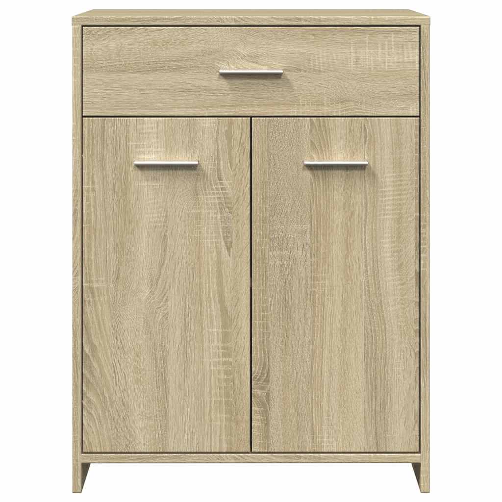 badeværelsesskab 60x33x80 cm konstrueret træ sonoma-eg