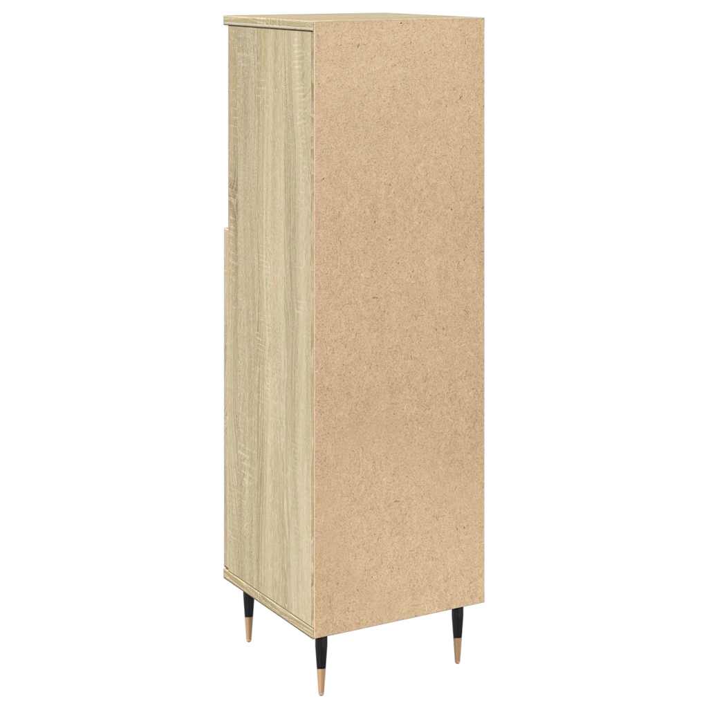badeværelsesskab 30x30x100 cm konstrueret træ sonoma-eg