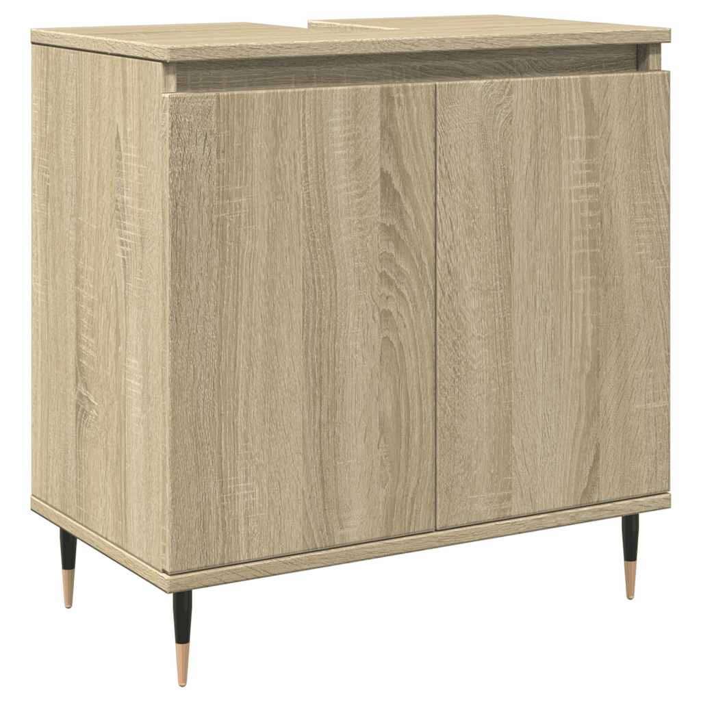 badeværelsesskab 58x33x60 cm konstrueret træ sonoma-eg