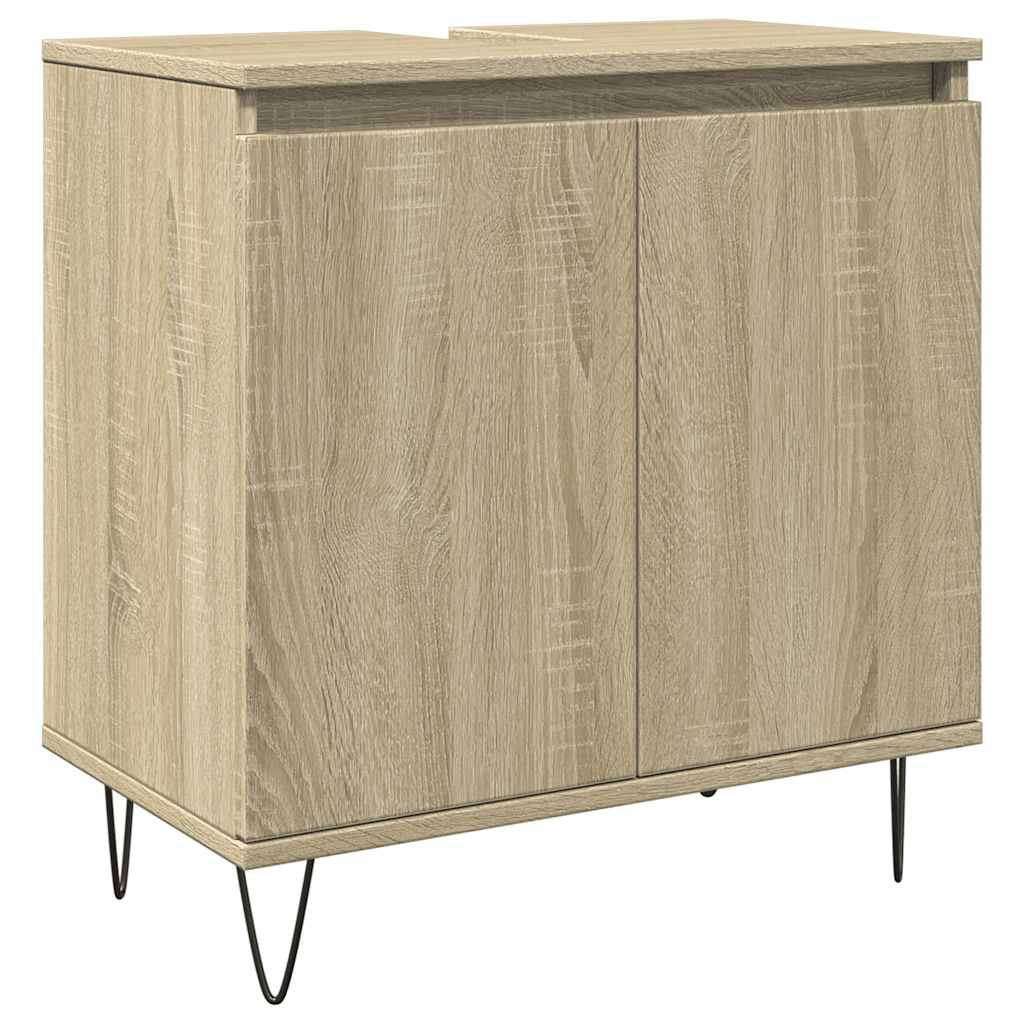 badeværelsesskab 58x33x60 cm konstrueret træ sonoma-eg