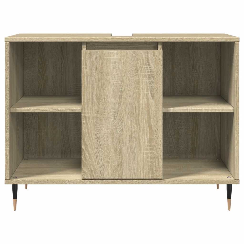 badeværelsesskab 80x33x60 cm konstrueret træ sonoma-eg