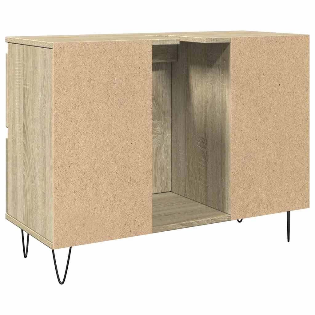 badeværelsesskab 80x33x60 cm konstrueret træ sonoma-eg