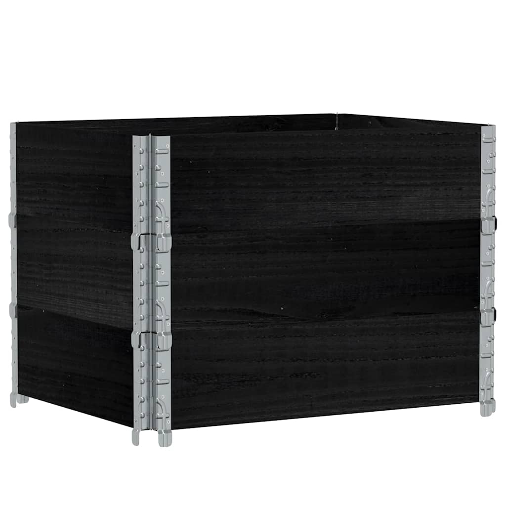 pallerammer 3 stk. 80x60 cm massivt fyrretræ sort