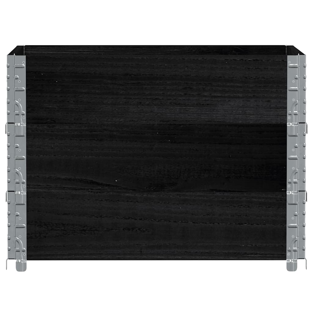 pallerammer 3 stk. 80x60 cm massivt fyrretræ sort
