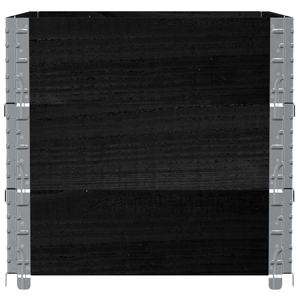 pallerammer 3 stk. 80x60 cm massivt fyrretræ sort