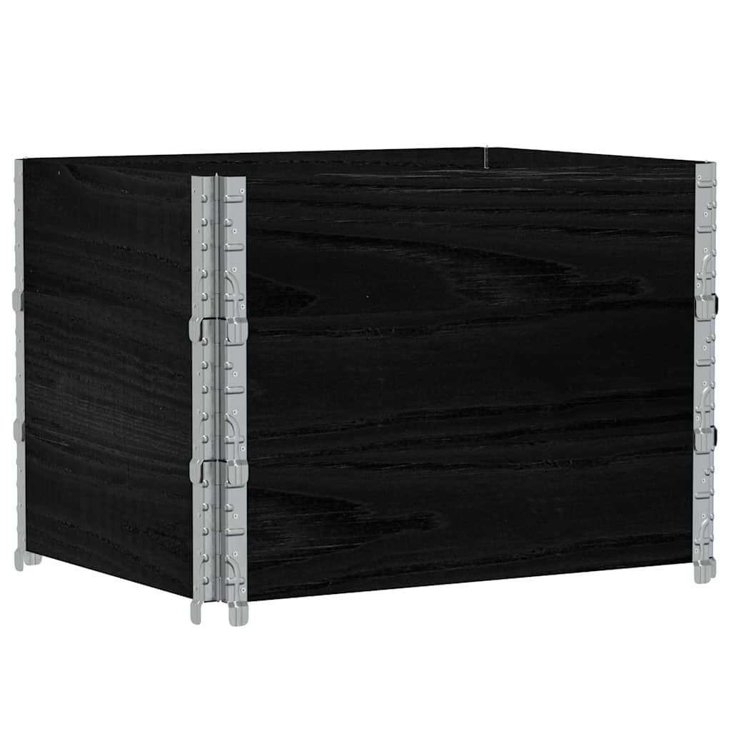 pallerammer 3 stk. 80x60 cm massivt fyrretræ sort