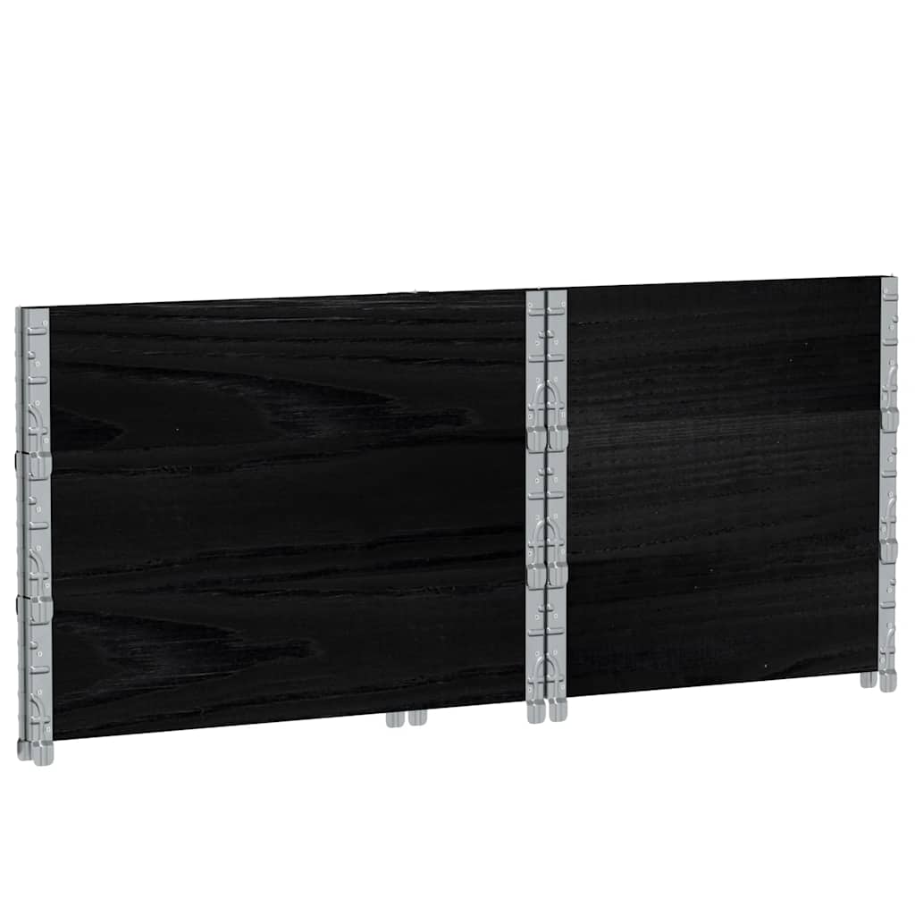 pallerammer 3 stk. 80x60 cm massivt fyrretræ sort