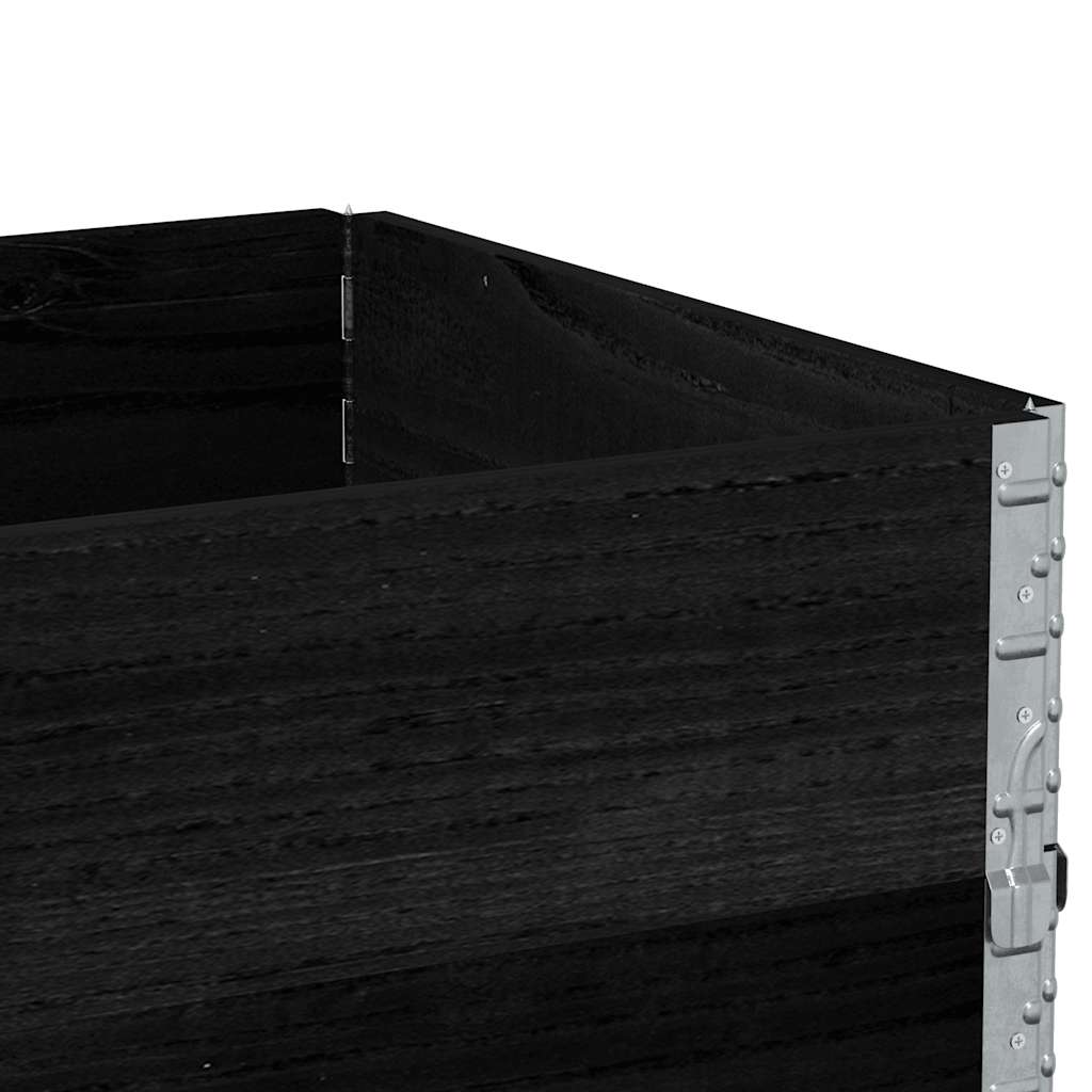 pallerammer 3 stk. 80x60 cm massivt fyrretræ sort