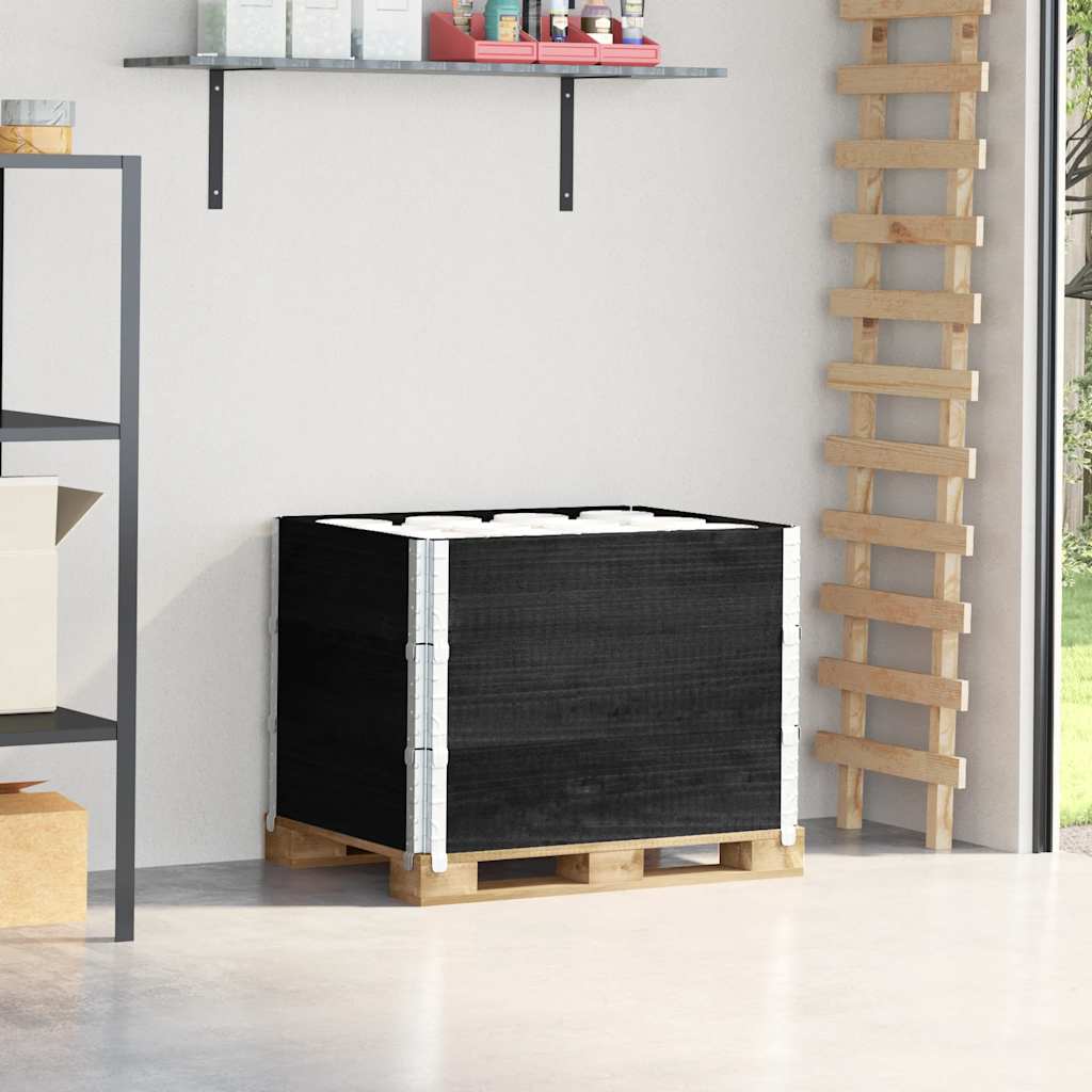 pallerammer 3 stk. 80x60 cm massivt fyrretræ sort