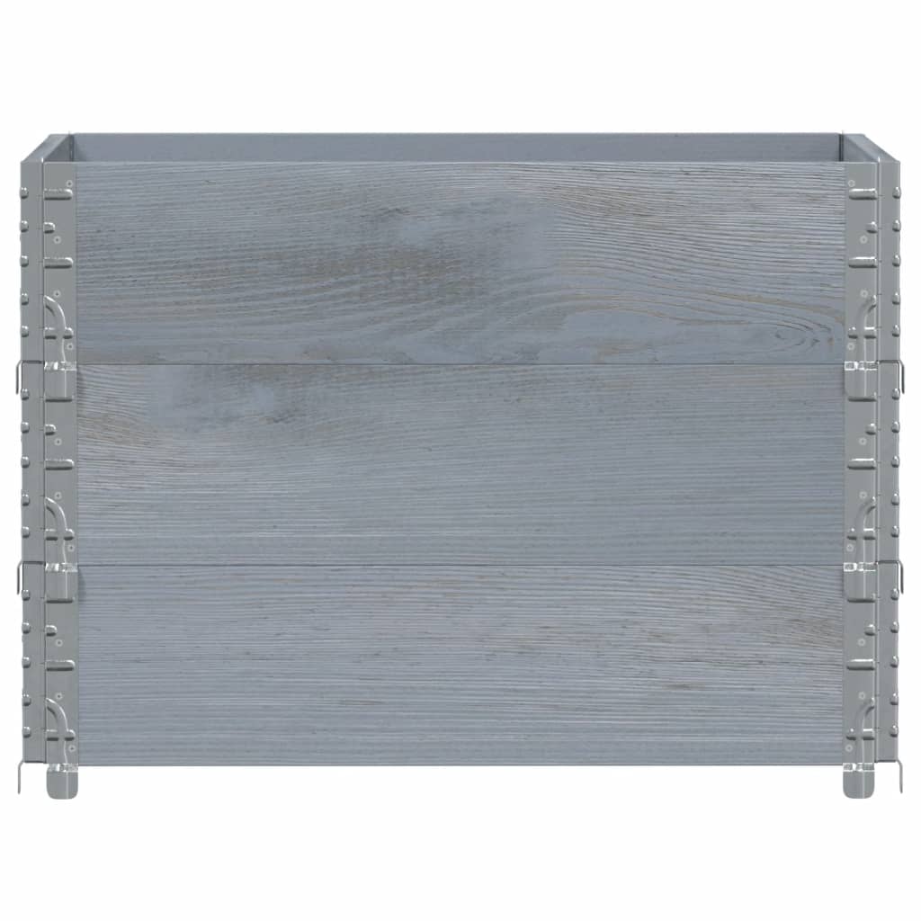 pallerammer 3 stk. 80x60 cm massivt fyrretræ grå