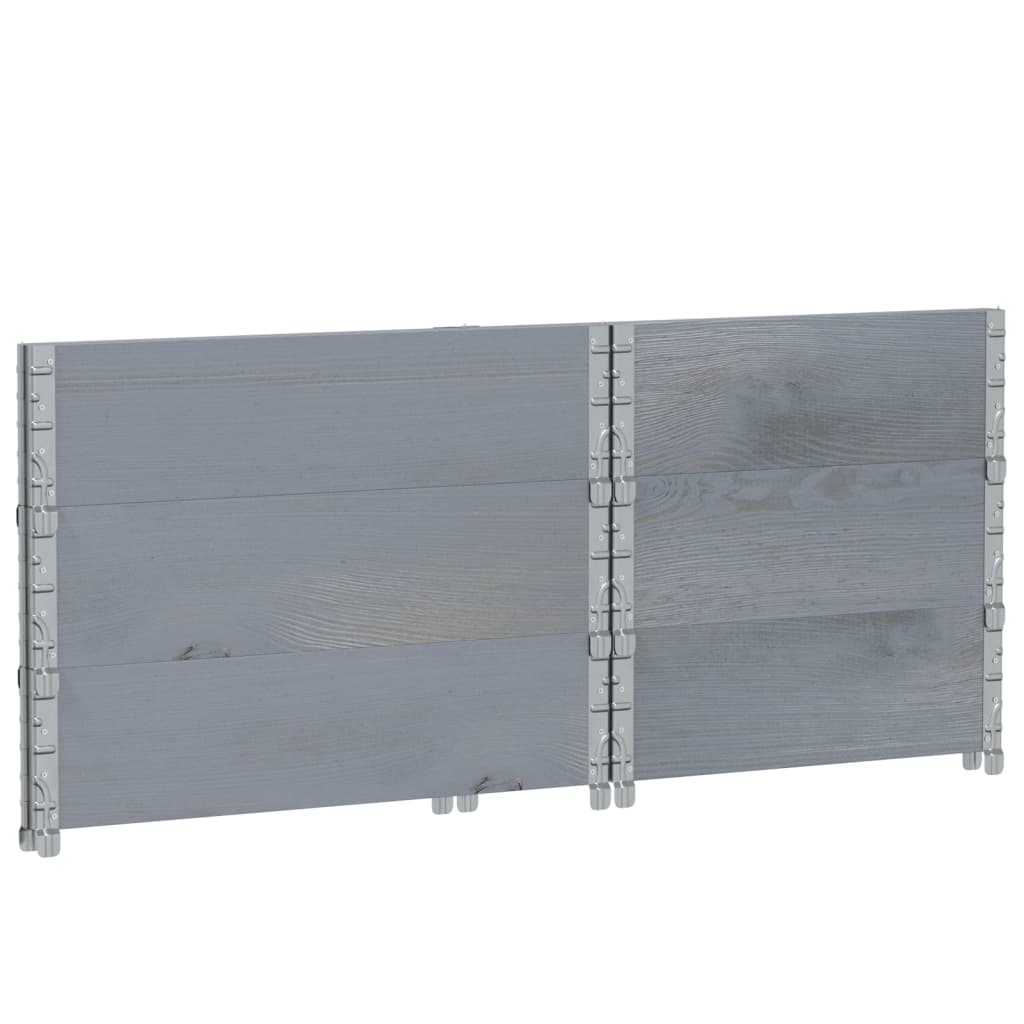 pallerammer 3 stk. 80x60 cm massivt fyrretræ grå